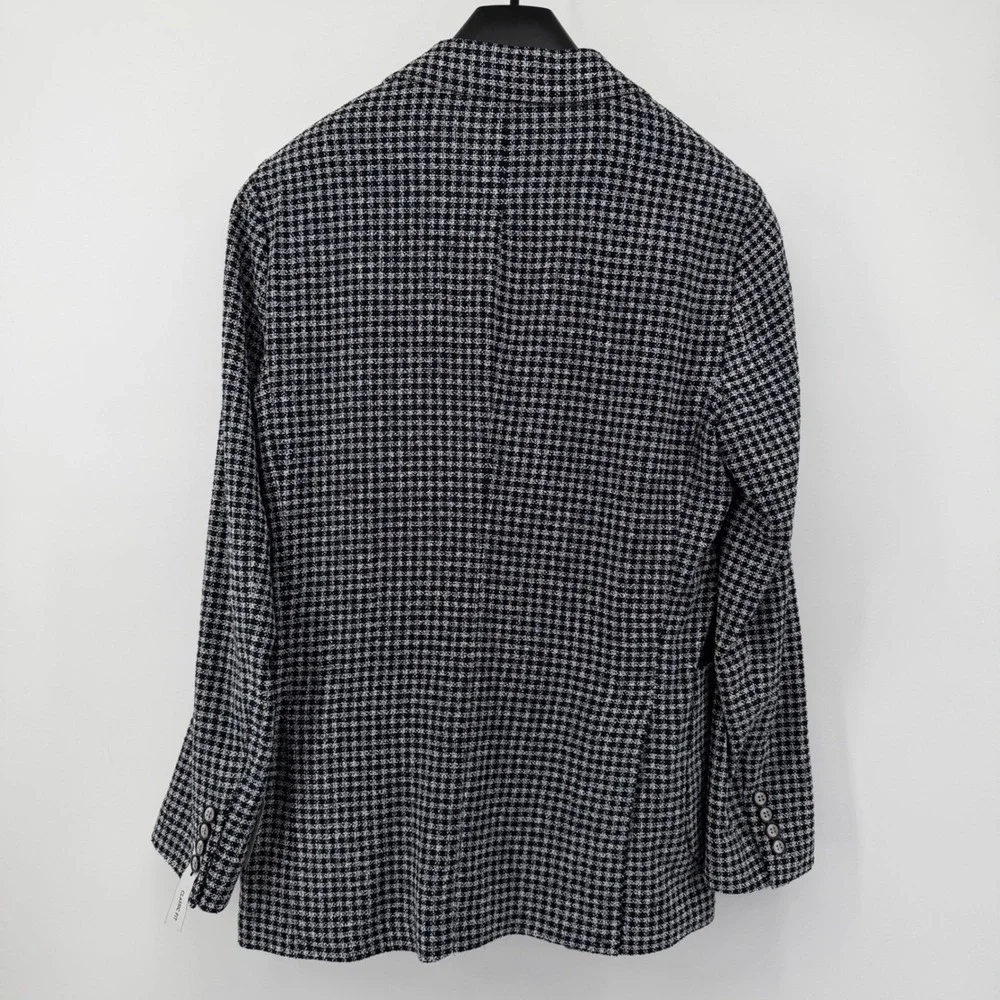 Stafford Mens Classic Fit Navy Check seasonal Sport Coat Blazer‎ Jacket 46L Long